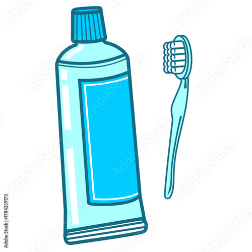 toothbrush with toothpaste