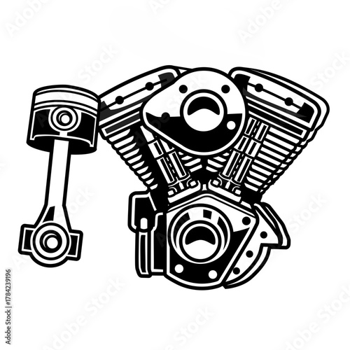 vector illustration of a motorcycle machine