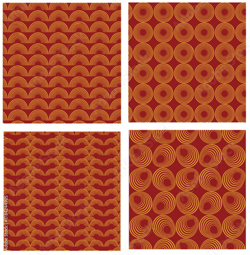 featuring Chinese New Year themed pattern designs with four variants
