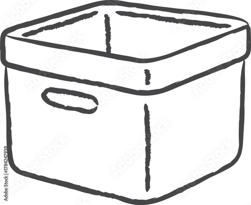 Square storage bin with side handle