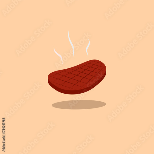 Illustration vector graphic of isolated steak beef grilled.