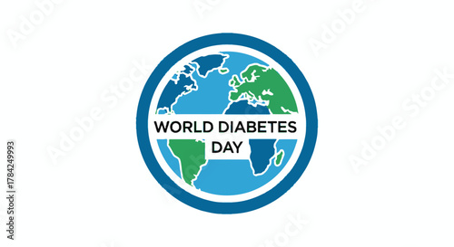 Global awareness campaign highlights World Diabetes Day with impactful earth graphic, promoting health and prevention worldwide.