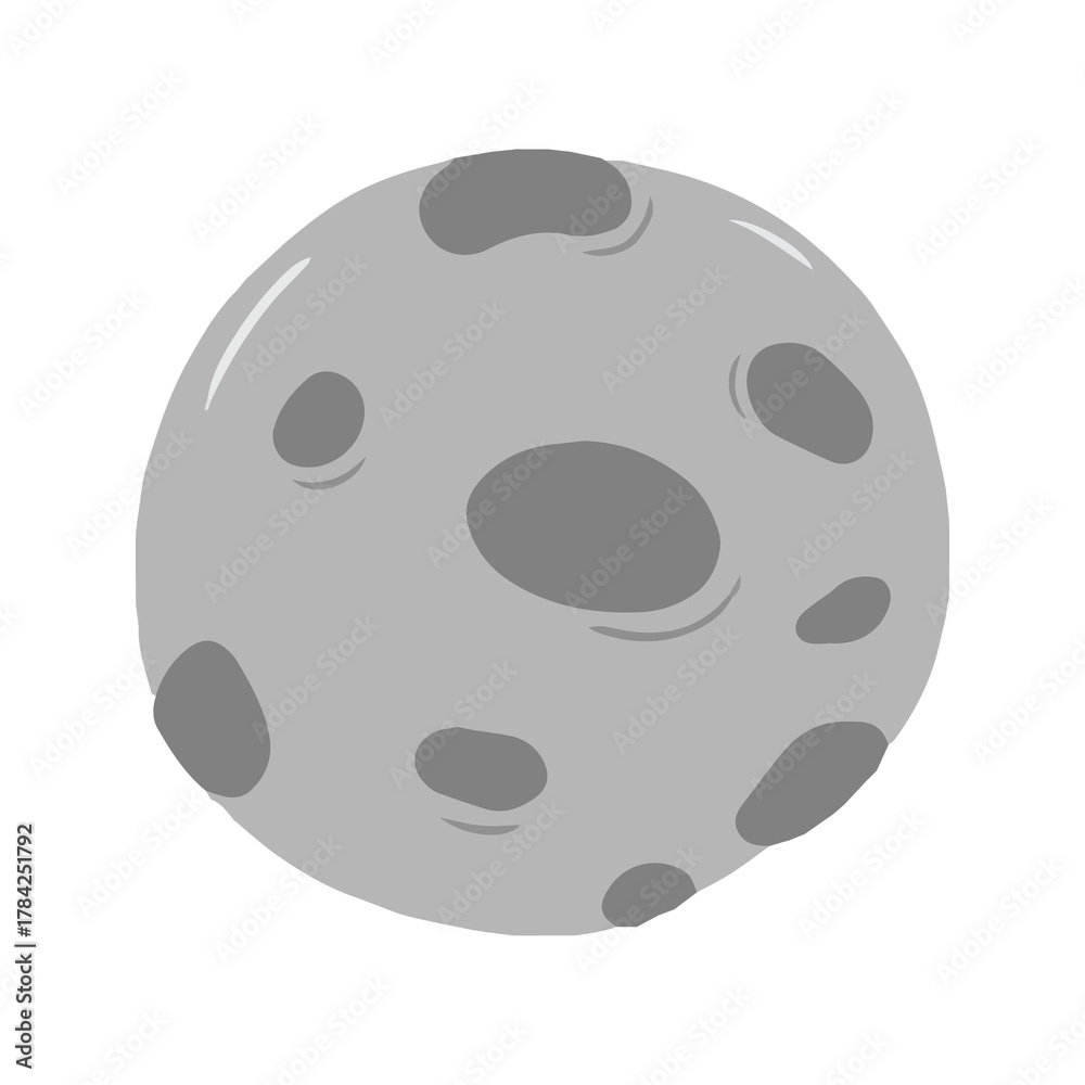 Fototapeta premium Full Moon with Craters Night Sky Element Graphic
