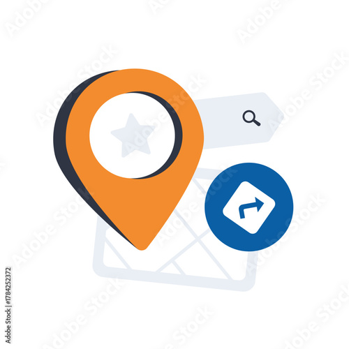 Local SEO optimization boosts business visibility with geolocation targeting, map integration, review management for higher foot traffic. Local search conversion rates isolated vector illustration