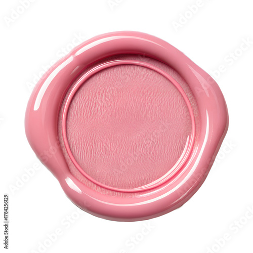 Pink blank wax seal isolated on white background