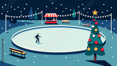 Christmas Skating Rink in Festive Park