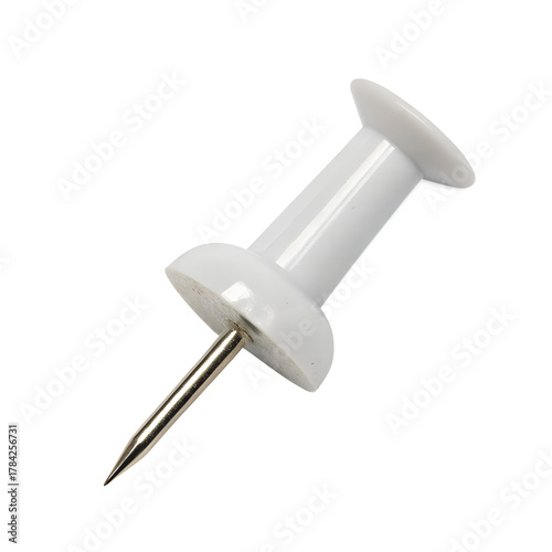 White push pin isolated on white background