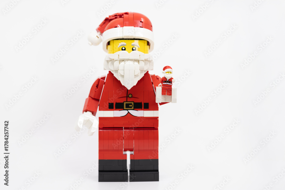 Naklejka premium Hong Kong, November 9 2025: one of Christmas character Santa clause celebrate in Christmas