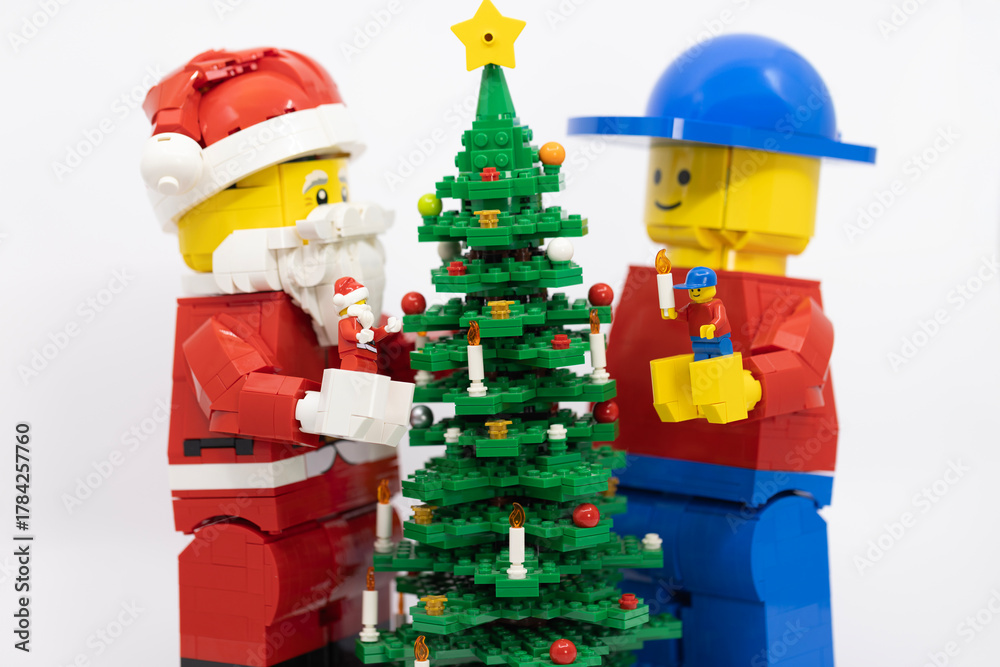 Naklejka premium Hong Kong, November 9 2025: one of Christmas character Santa clause celebrate in Christmas