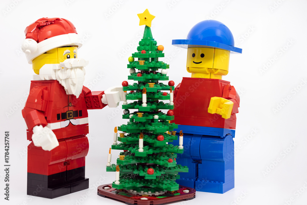 Naklejka premium Hong Kong, November 9 2025: one of Christmas character Santa clause celebrate in Christmas