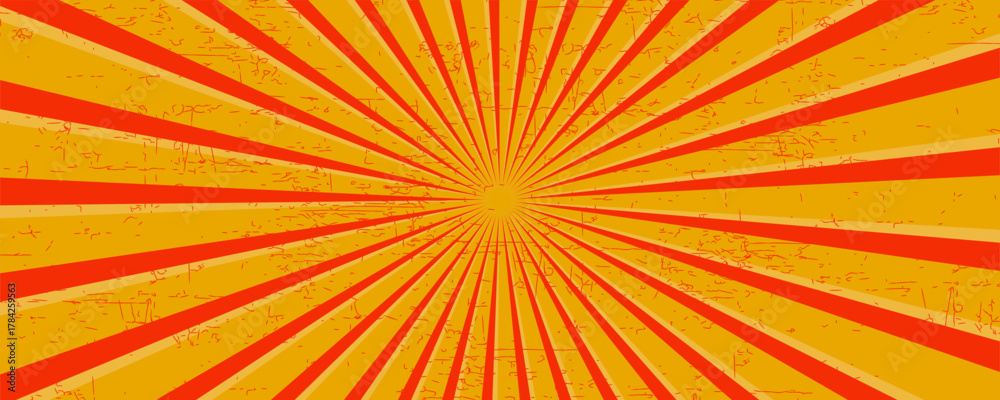 Fototapeta premium Autumn color sun rays background. Abstract orange sun rays design wallpaper. Colorful swirling lines for templates. modern vector illustrator, website, textures,