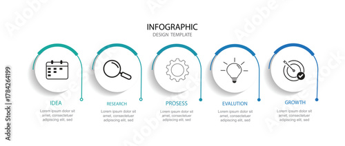 modern design template for infographics whit 5 option or steps.