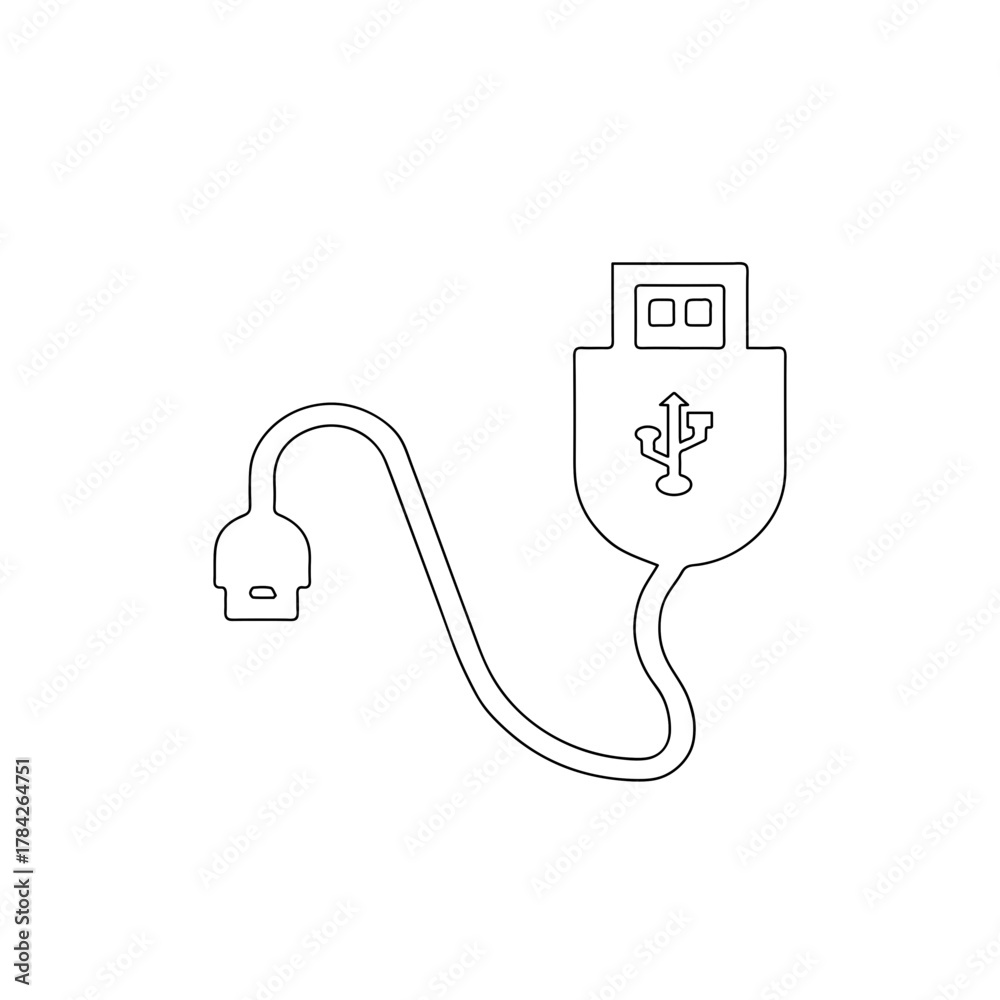 Obraz premium USB Icon Data Transfer Line