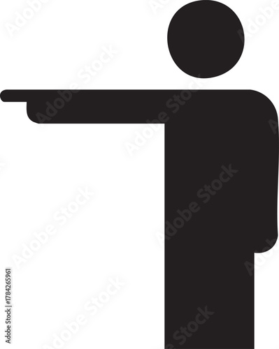 Guidance and Direction: Minimalist Silhouette of Person Pointing Forward