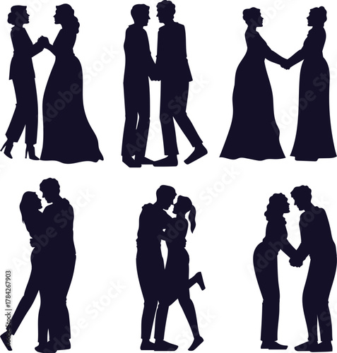 wedding couple silhouettes
