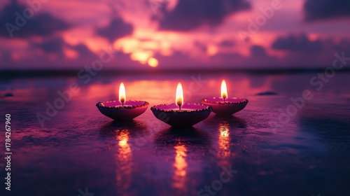 Banner design for diwali festival and podium,Diwali light decoration candle with fireworks,Stage,Product display Showcase design sparkle background,Deepavali,Dipavali,3D podium illustration.