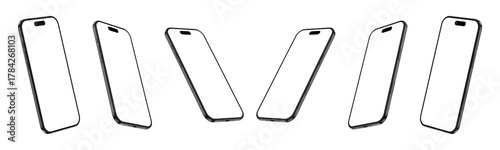 Smartphone Transparent PNG Image, Blank template for mockup	