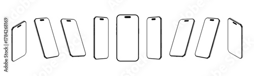 Smartphone Transparent PNG Image, Blank template for mockup	
