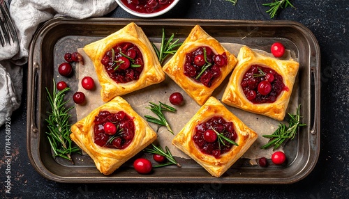 Festive Cranberry Brie Bites - A Holiday Appetizer Delight.