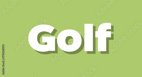 Simple graphic of the word Golf in white typography with a drop shadow on a light green background.