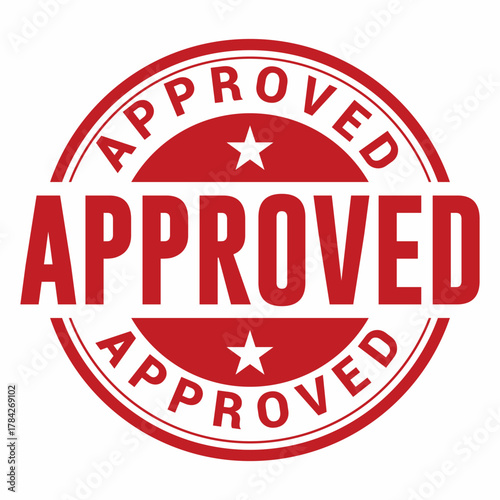 Approved rubber stamp vector decision concept