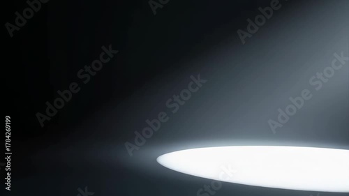 Bright White Spotlight Illuminates Dark Empty Stage Creating Dramatic Atmosphere Cinematic Lighting