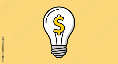 Illustration of a lightbulb with a dollar sign inside, representing financial ideas.