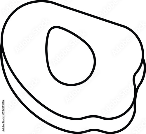 Avocado Toast Line Art Transparent Background