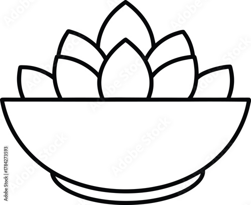 Buddha Bowls Line Art Transparent Background