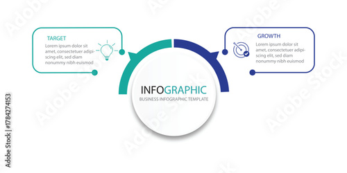 modern design template for infographics whit 2 option or steps.