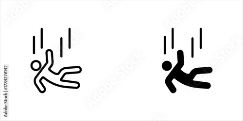 Falling person icon. Vector illustration eps10