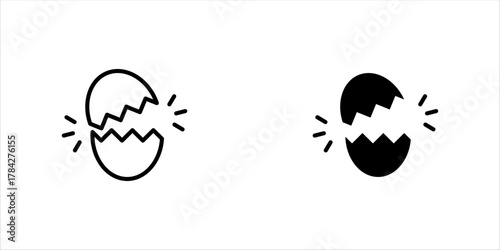Hatching egg to cook food icon vector illustration, eps 10