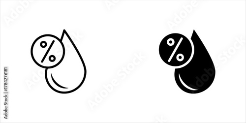 Humidity icon with outline and glyph style.
