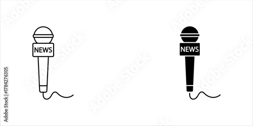 News microphone icon set vector collection. EPS 10