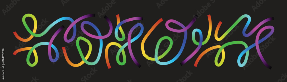 Obraz premium Colorful neon light trails on a dark background create a pattern