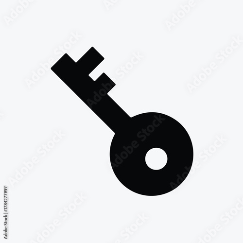 Key icon vector black, key icon design