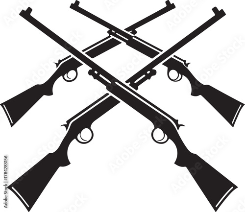 Crossed Hunting Rifles Silhouette