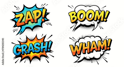 Comic Book Style Sound Effects Set