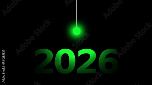 2026 Pendulum Countdown Intro: Minimalist New Year's Eve Clock, Wrecking Ball Transition, and Black and White Abstract Motion Graphic.