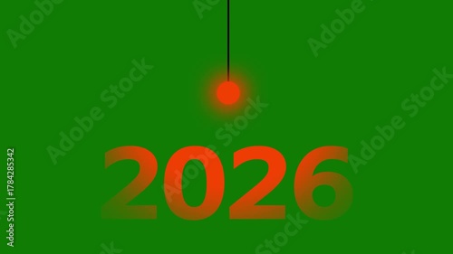 2026 Pendulum Countdown Intro: Minimalist New Year's Eve Clock, Wrecking Ball Transition, and Black and White Abstract Motion Graphic.
