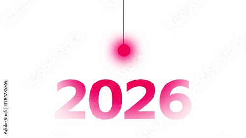 2026 Pendulum Countdown Intro: Minimalist New Year's Eve Clock, Wrecking Ball Transition, and Black and White Abstract Motion Graphic.