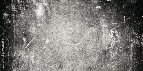 vintage grunge black texture with white scratches and speckles, distressed overlay background.