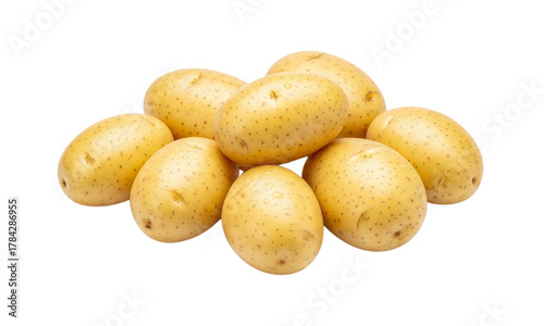 Close-up shot of a pile of fresh, golden-yellow potatoes, ready for cooking.