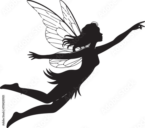 Fairy reaching for mystical symbols in a circle