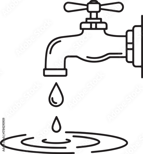 Dripping faucet illustrating water waste