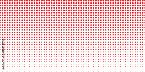 Dotted pattern. Background with halftone gradient effect. Abstract geometric print with different sized round shapes. Perforated texture. Wallpaper with holes. Vector graphic illustration.