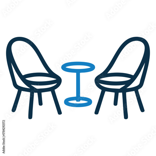 Chairs and table icon illustration