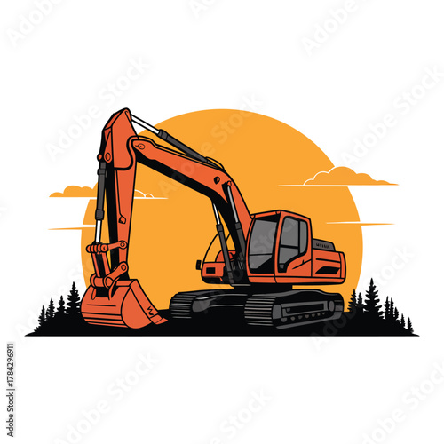 Heavy construction digger machine