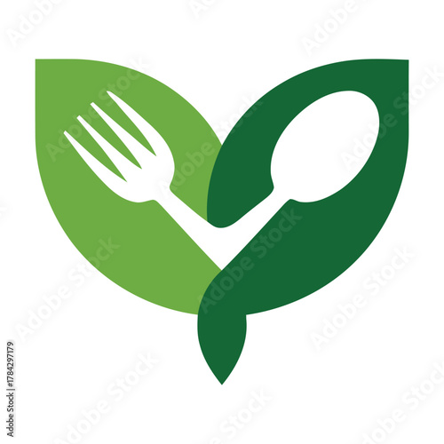 Healthy eating natural food logo