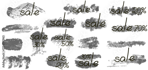 A set of vector monochrome spots for design. Discounts, sales, web design